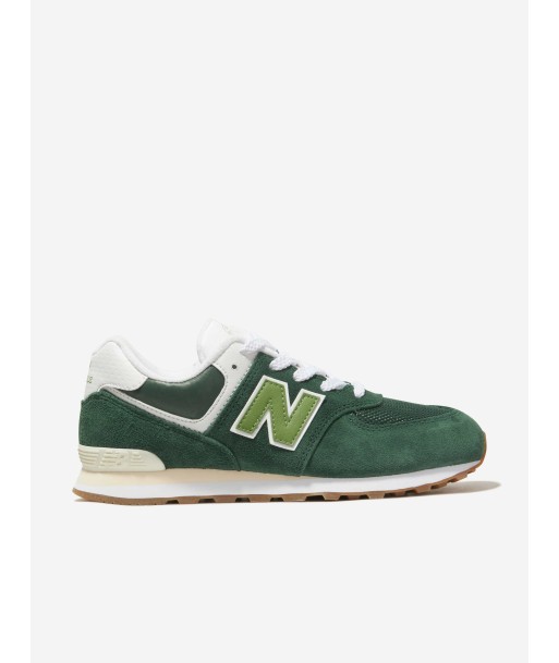 New Balance Kids 574 Logo Trainers in Green la chaussure