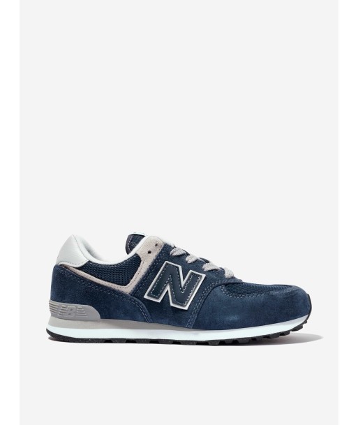 New Balance Kids 574 Lace Up Logo Trainers in Navy acheter en ligne