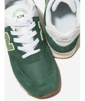 New Balance Kids 574 Logo Trainers in Green la chaussure