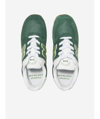 New Balance Kids 574 Logo Trainers in Green la chaussure