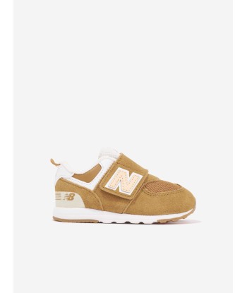 New Balance Kids 574 Logo Trainers in Beige la colonne vertébrale