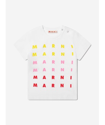 MARNI Baby Girls Logo Print T-Shirt in White vente chaude votre 