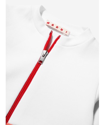 MARNI Baby Girls Zip Up Sweatshirt in White sur le site 