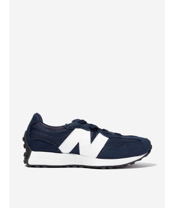 New Balance Kids 327 Lace Up Logo Trainers in Blue pas cher 