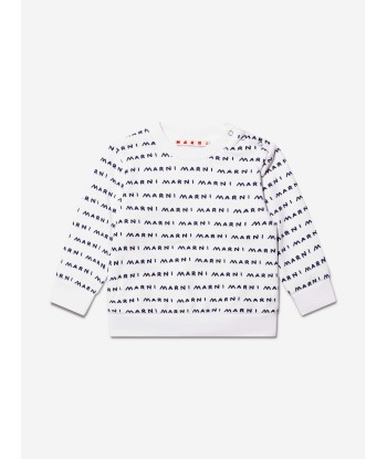 MARNI Baby Logo Print Sweatshirt in White À commander