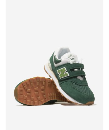 New Balance Kids 574 Logo Trainers in Green destockage