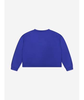 MARNI Girls Daisy Flower Sweatshirt in Blue pas cher 