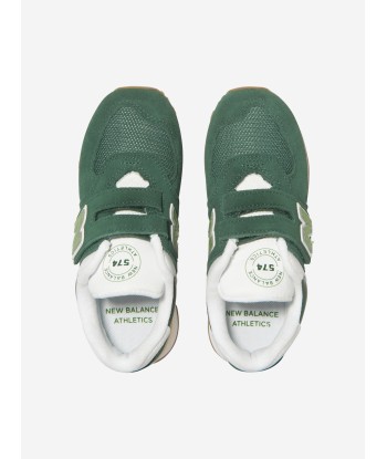 New Balance Kids 574 Logo Trainers in Green destockage