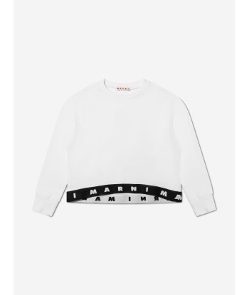 MARNI Girls Logo Band Sweatshirt in White store