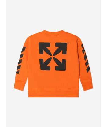 Off-White Boys Off Rounded Crew Neck Sweatshirt pas cher 