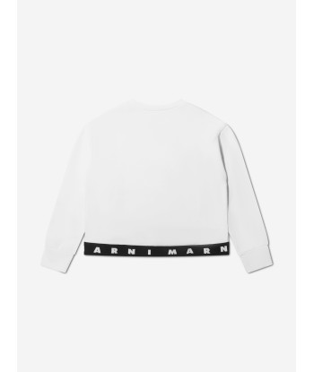 MARNI Girls Logo Band Sweatshirt in White store