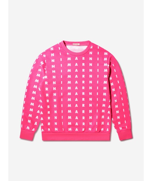 MARNI Girls Logo Print Sweatshirt in Pink Véritable concentré