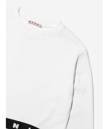 MARNI Girls Logo Band Sweatshirt in White store