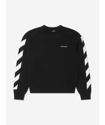 Off-White Boys Rubber Arrow Knit Sweatshirt in Black chez Cornerstreet bien 