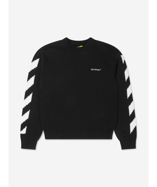 Off-White Boys Rubber Arrow Knit Sweatshirt in Black chez Cornerstreet bien 