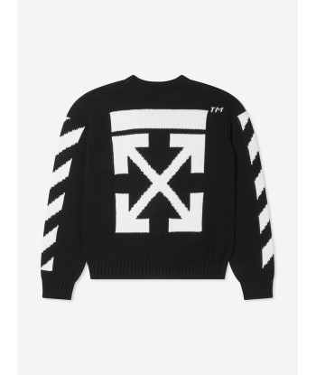 Off-White Boys Rubber Arrow Knit Sweatshirt in Black chez Cornerstreet bien 