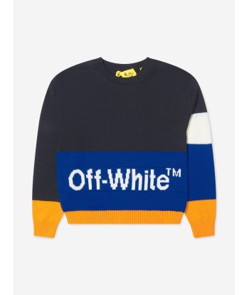 Off-White Boys Colourblock Wool Knit Jumper JUSQU'A -70%! 