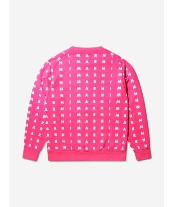 MARNI Girls Logo Print Sweatshirt in Pink Véritable concentré