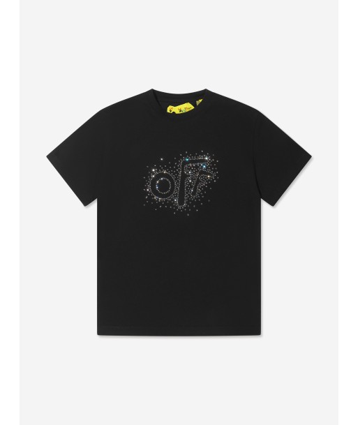 Off-White Girls Crystals Logo T-Shirt Economisez 