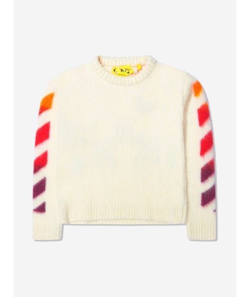 Off-White Girls Arrow Mohair Knit Crew Neck Jumper sur le site 