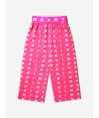 MARNI Girls Logo Print Trousers in Pink ou a consommer sur place