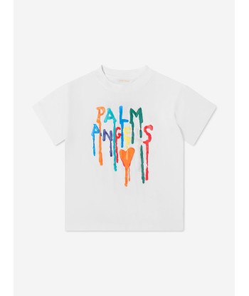 Palm Angels Kids Dripping Logo T-Shirt en ligne