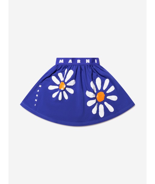 MARNI Girls Daisy Flower Skirt in Blue shop