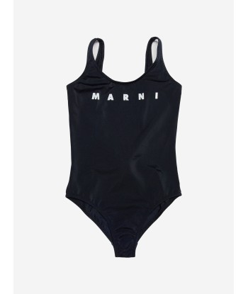 MARNI Girls Logo Swimsuit in Black 2023