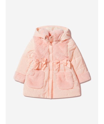 Patachou Girls Faux Fur Trim Hooded Coat commande en ligne