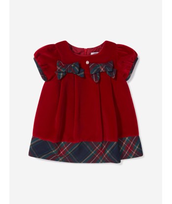 Patachou Baby Girls Velvet Tartan Trim Dress Les êtres humains sont 