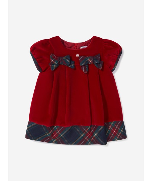 Patachou Baby Girls Velvet Tartan Trim Dress Les êtres humains sont 