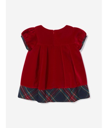 Patachou Baby Girls Velvet Tartan Trim Dress Les êtres humains sont 