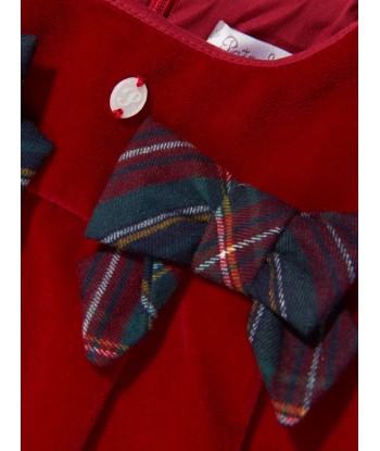 Patachou Baby Girls Velvet Tartan Trim Dress Les êtres humains sont 