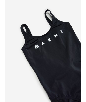 MARNI Girls Logo Swimsuit in Black 2023