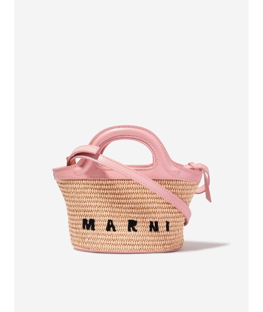 MARNI Girls Shoulder Basket Bag in Beige en ligne des produits 