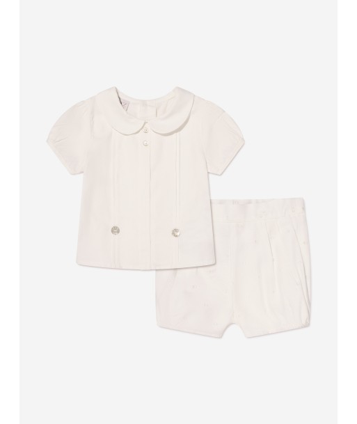 Paz Rodriguez Baby Boys Blouse And Shorts in Cream Voir les baskets