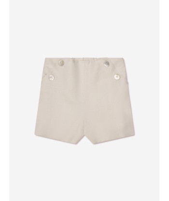 Paz Rodriguez Baby Boys Shirt And Shorts Set in Beige acheter en ligne