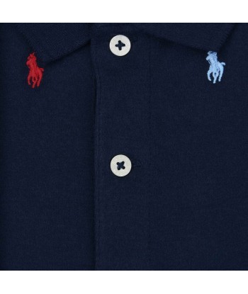 Ralph Lauren Baby Boys Schiffli Babygrow in Navy la livraison gratuite