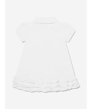 Ralph Lauren Baby Girls Schiffli Polo Dress in White outlet