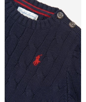 Ralph Lauren Baby Boys Cable Knit Sweater in Navy JUSQU'A -70%! 