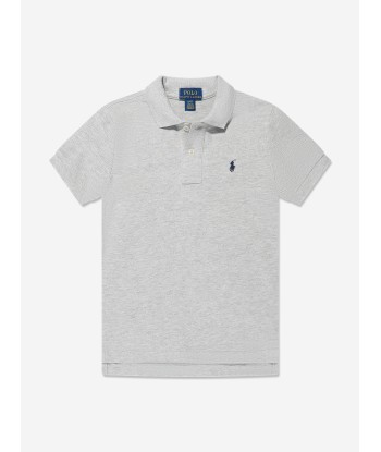 Ralph Lauren Boys Logo Polo Shirt in Grey outlet