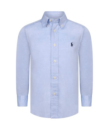 Ralph Lauren Boys Blue Cotton Oxford Shirt rembourrage situé sous