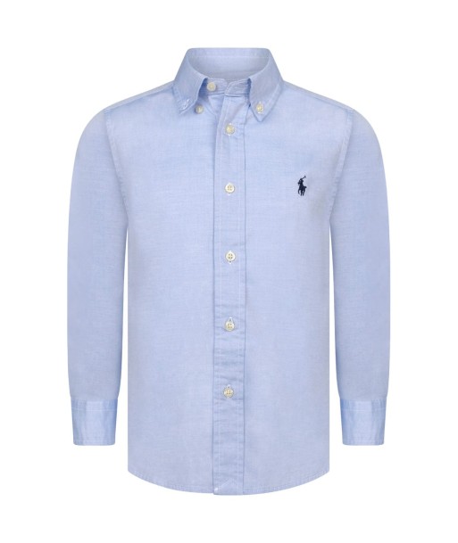 Ralph Lauren Boys Blue Cotton Oxford Shirt rembourrage situé sous