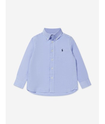 Ralph Lauren Boys Blue Cotton Oxford Shirt rembourrage situé sous