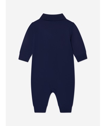 Ralph Lauren Baby Boys Logo Babygrow in Navy paiement sécurisé