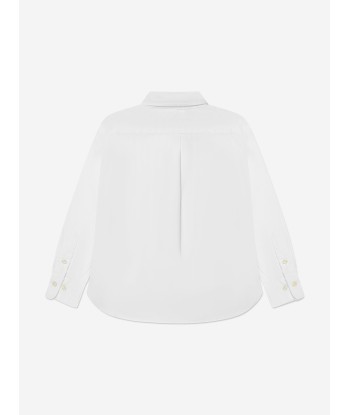 Ralph Lauren Boys Slim Fit Oxford Shirt in White rembourrage situé sous