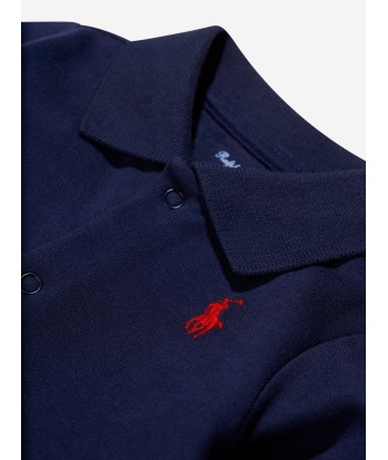 Ralph Lauren Baby Boys Logo Babygrow in Navy paiement sécurisé