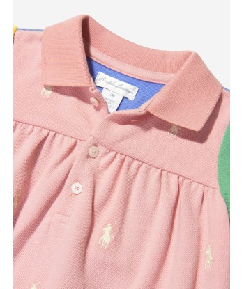 Ralph Lauren Baby Girls Logo Polo Romper de France