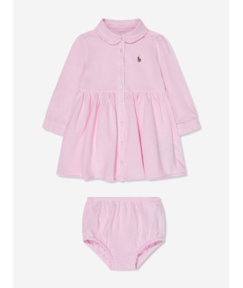 Ralph Lauren Baby Girls Long Sleeve Piqué Dress store