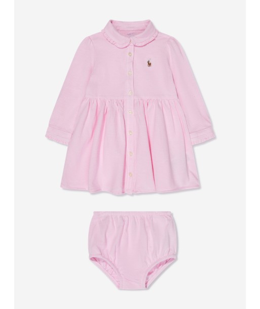 Ralph Lauren Baby Girls Long Sleeve Piqué Dress store